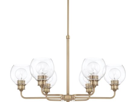 Mid Century 6-Light Chandelier Cheap