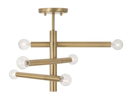 Zane 6-Light Semi Flush Mount Hot on Sale