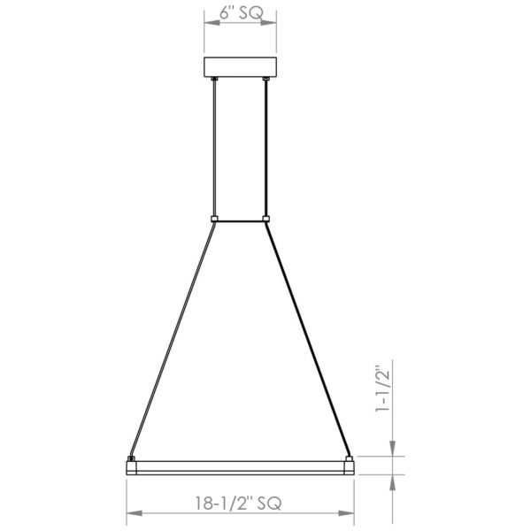 Stix Square 19  LED Pendant Fashion