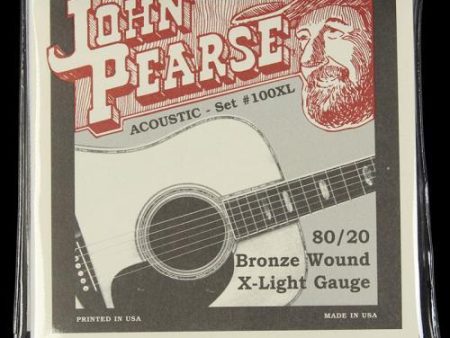 John Pearse 100XL Bronze Wound Acoustic Guitar Strings X-Light 80 20 (10-47) Cheap