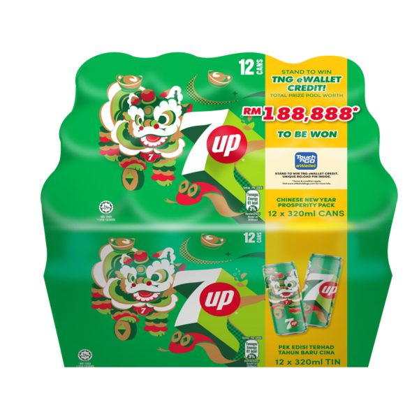 7 Up Carbonated Drink Can 320ml x 12 Fashion